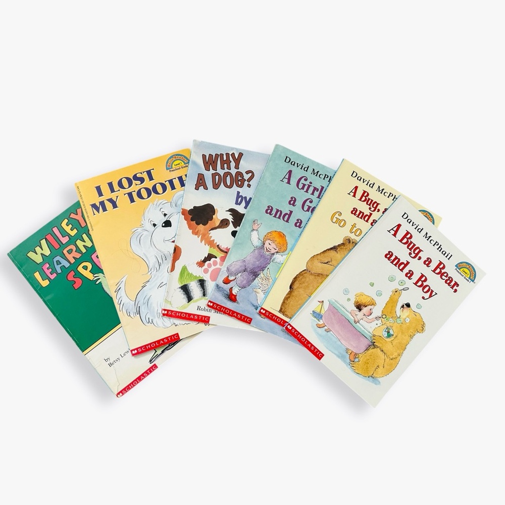 Scholastic Hello Reader Level 1 Early Reader Book Lot of 6 Bear Dog Cat Books